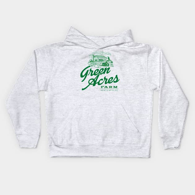 Green Acres Kids Hoodie by MindsparkCreative